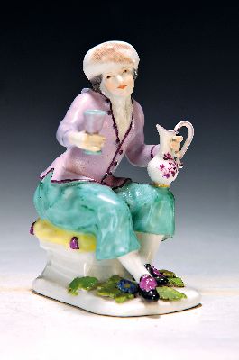 Image 26924501 - Porzellanfigur, Meisen, um 1745, Russischer Bauer, Modell J.J. Kaendler, polychrom ...
