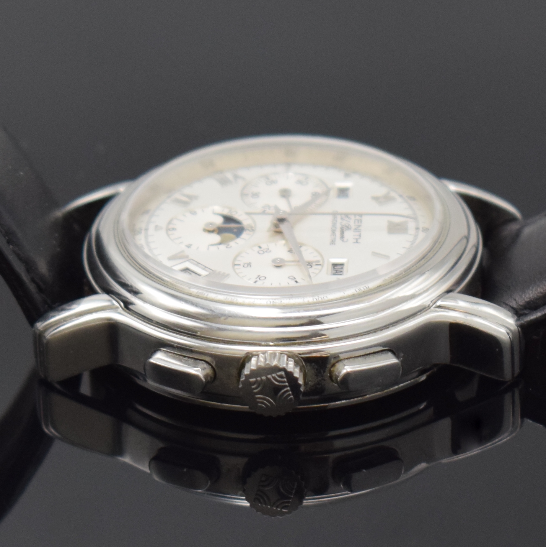 Detail c: ZENITH hochfeiner Schaltradchronograph in Chronometerqualität Serie Chronomaster Referenz 01.0240.410, Automatik, Schweiz um 2000, Edelstahlgeh. ...