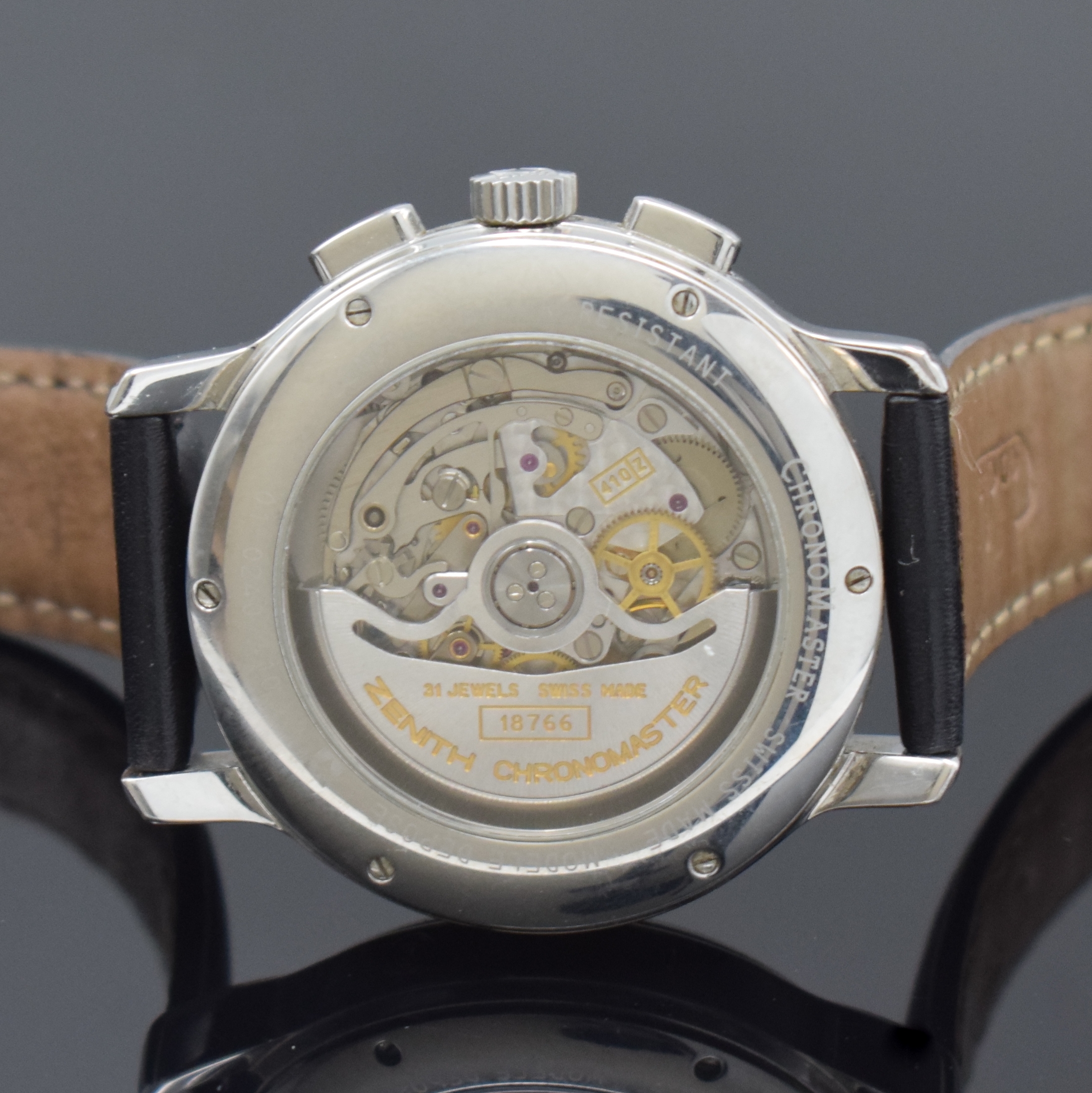 Detail d: ZENITH hochfeiner Schaltradchronograph in Chronometerqualität Serie Chronomaster Referenz 01.0240.410, Automatik, Schweiz um 2000, Edelstahlgeh. ...