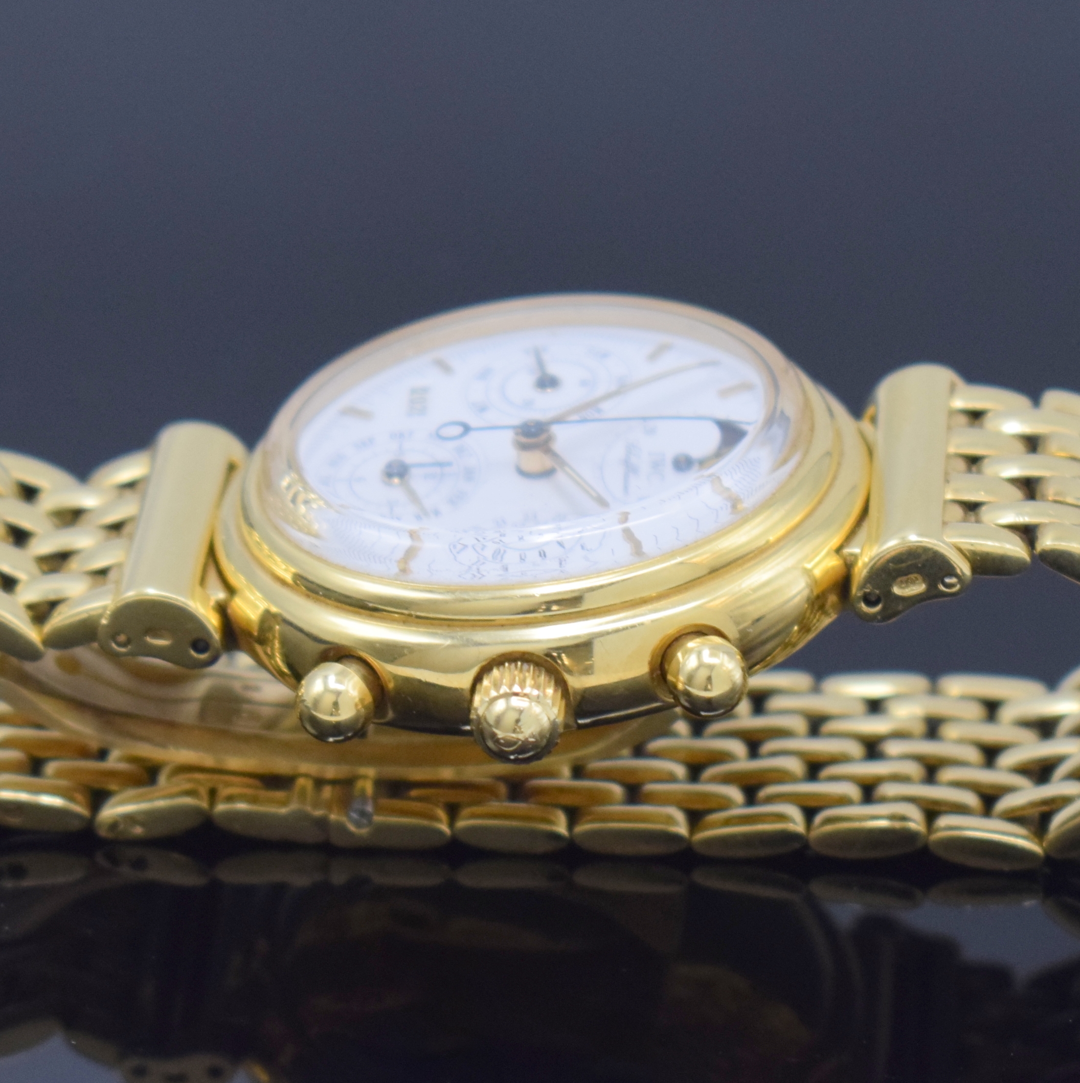 Detail c: IWC feiner astronomischer Armbandchronograph Modell Da Vinci mit ewigem Kalender Referenz 3750 in GG 750/000, Automatik, Schweiz 1990er Jahre, orig. ...