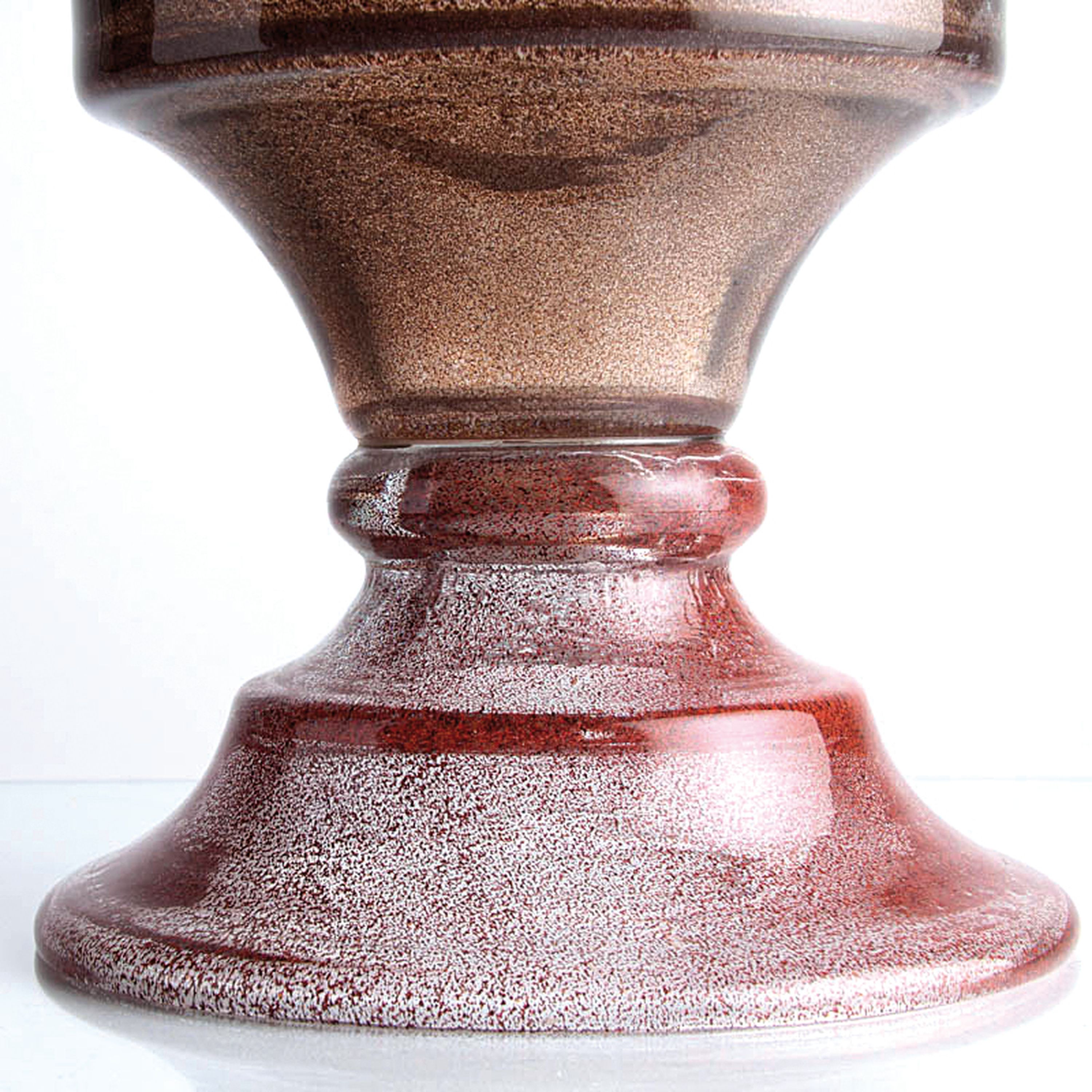 Detail b: Cepruscolo-Vase, Seguso Vetri D'Arte, Murano , hell violett getöntes Glas, schwarze Folien-Einschmelzungen, H. 30 cm