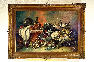 26925062k - Alessandro Maffei, 1790 Siena-1859 Florenz, Üppiges Stillleben mit Weinflasche, ...