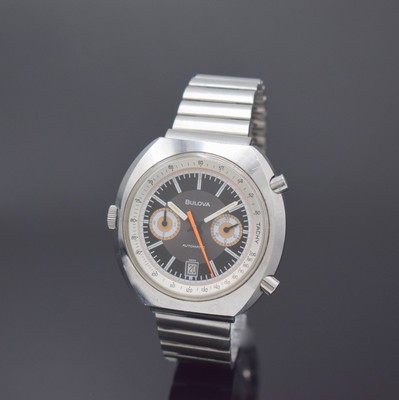 Image 26926082 - BULOVA seltener Armbandchronograph, Automatik, Schweiz um 1972, massives Edelstahlgeh. ...