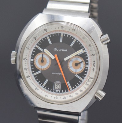 26926082a - BULOVA seltener Armbandchronograph, Automatik, Schweiz um 1972, massives Edelstahlgeh. ...