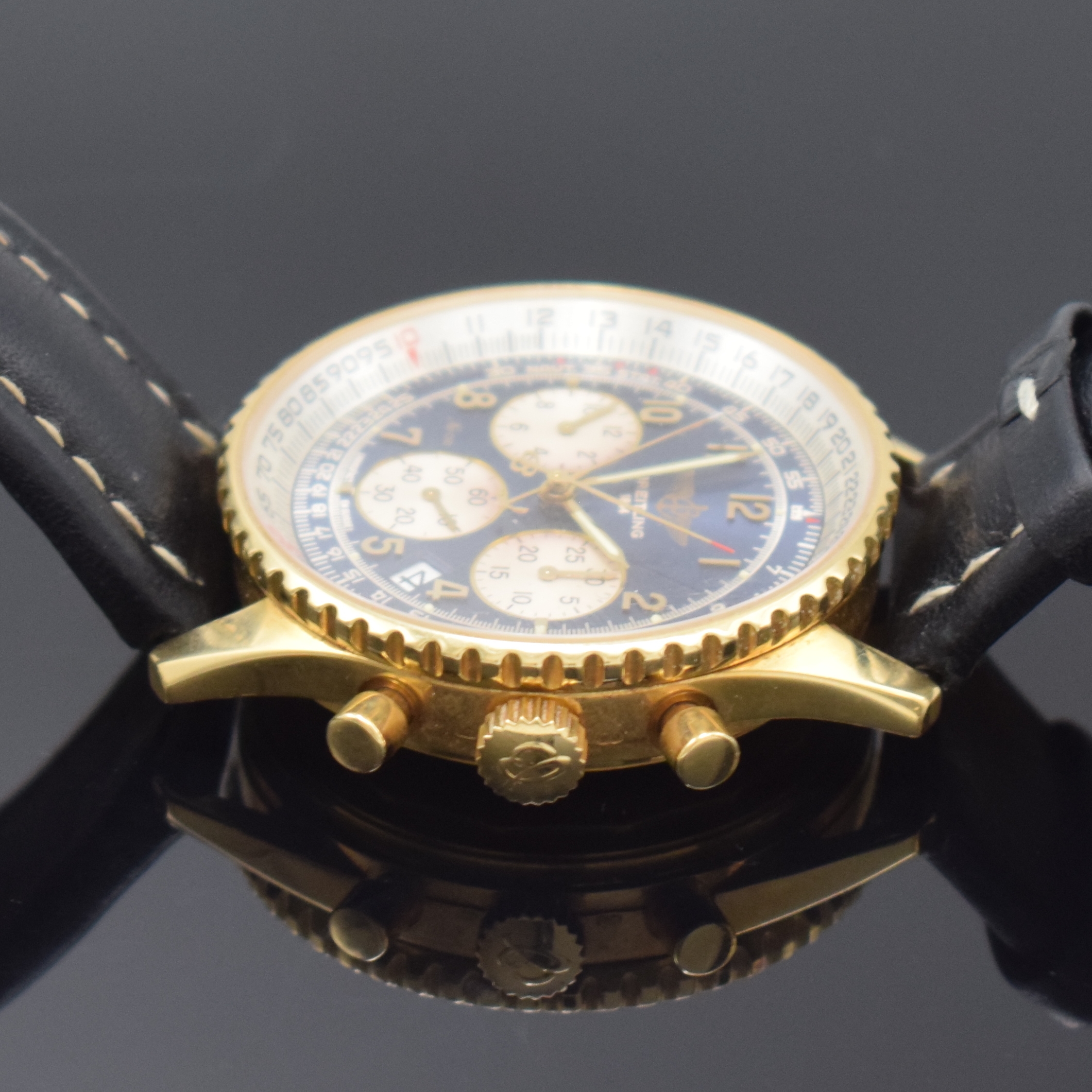 Detail c: BREITLING seltener, auf 25 Stück limitierter Schaltradchronograph Navitimer Rattrapante in GG 750/000 Referenz K34030, Automatik, Schweiz um 1990, ...