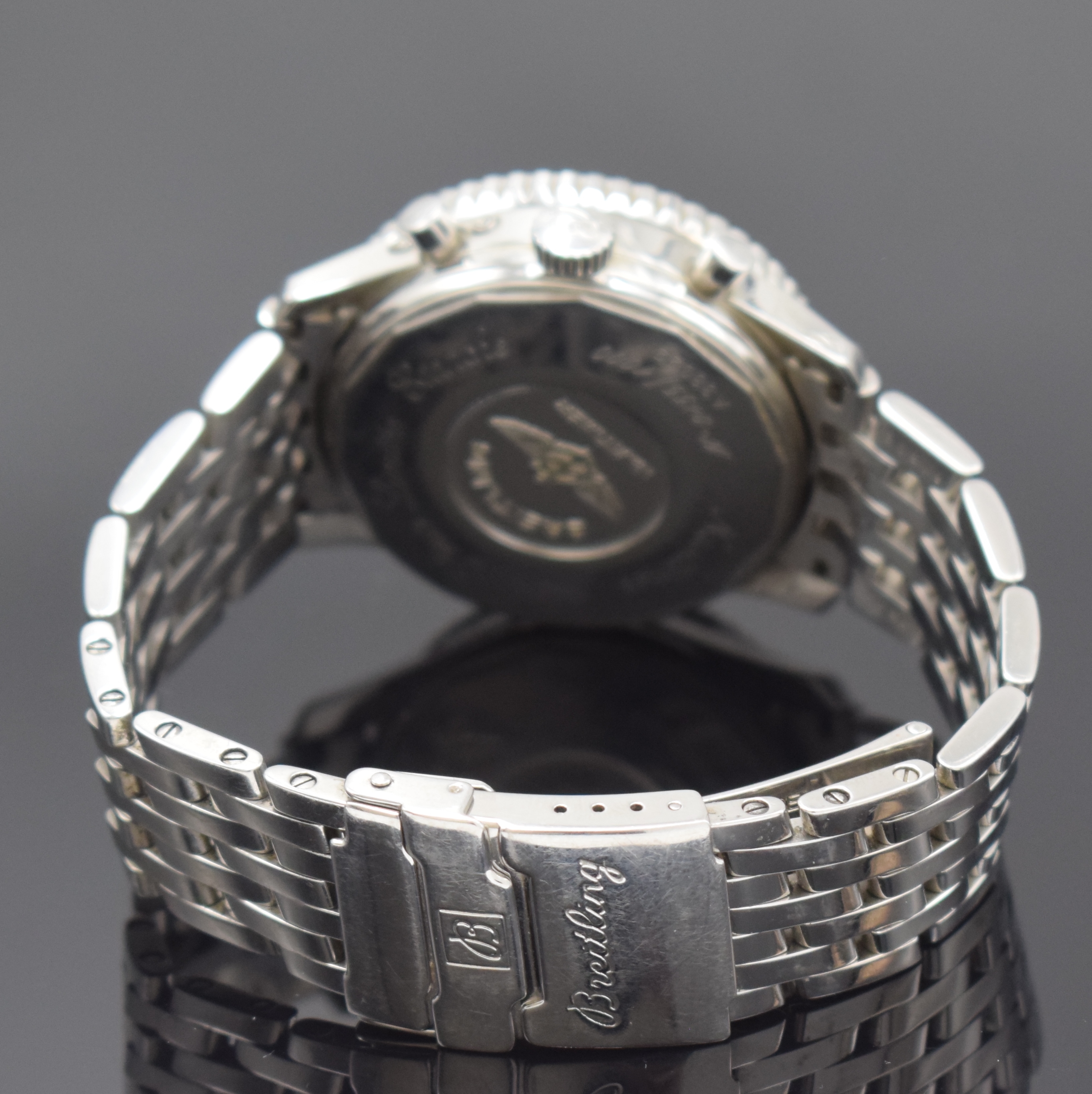 Detail b: BREITLING seltener auf 1.000 Stück limitierter Armbandchronograph Navitimer mit Vierjahreskalender Referenz A38022, Schweiz um 1997, Automatik, ...