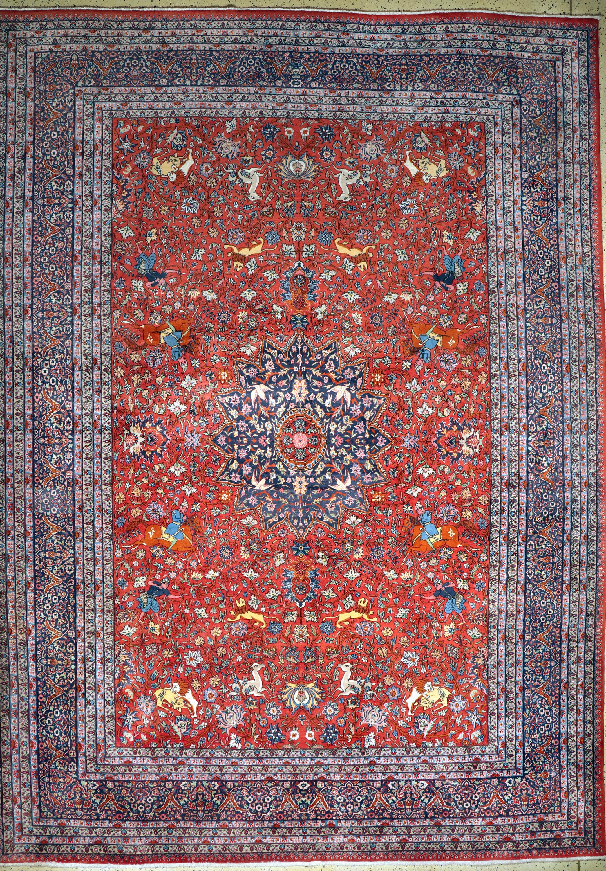 Täbriz fein, Persien, Mitte 20.Jhd, Korkwolle auf Baumwolle, ca. 425 x 310 cm, EHZ: 1-2