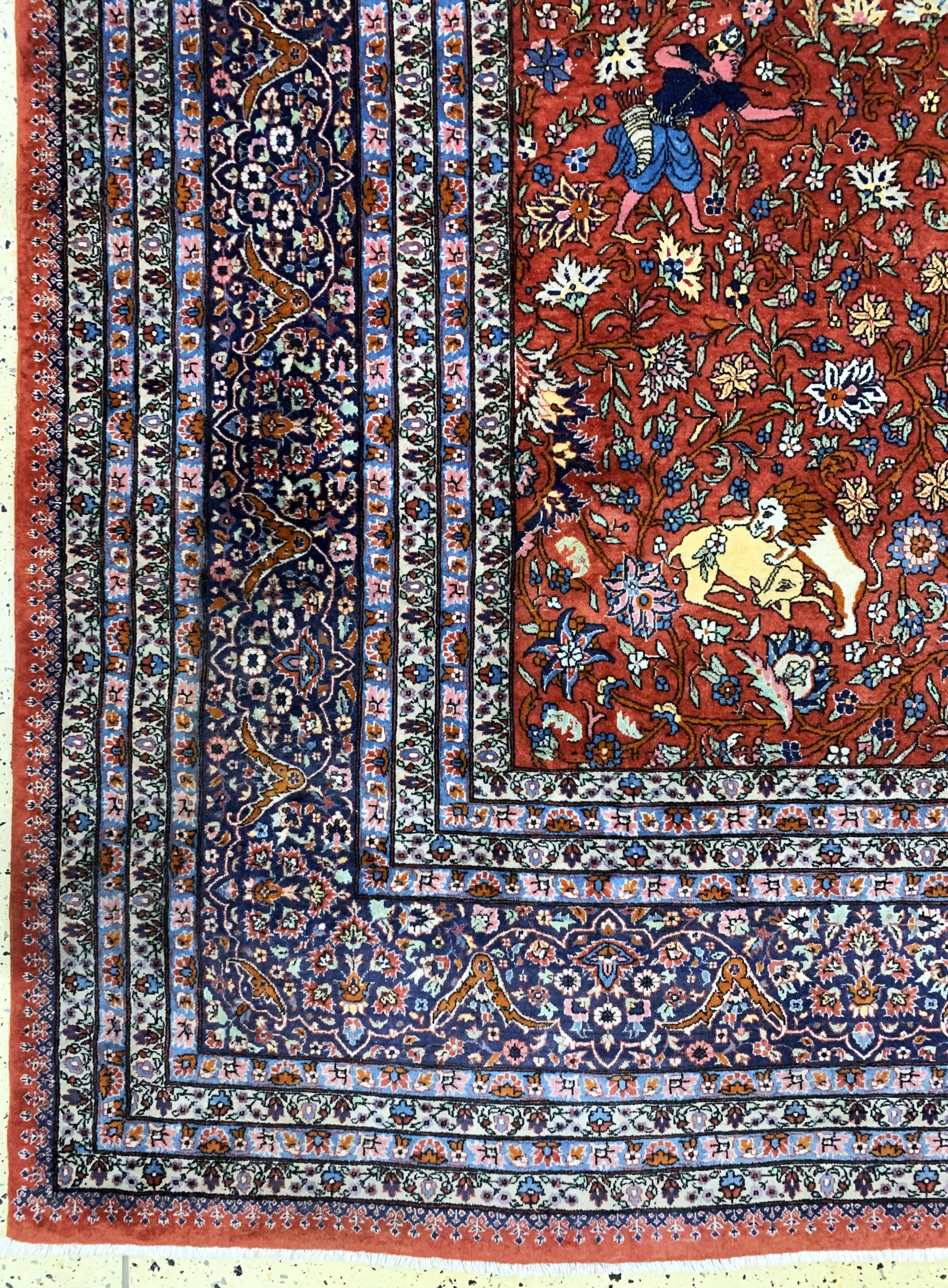 Detail b: Täbriz fein, Persien, Mitte 20.Jhd, Korkwolle auf Baumwolle, ca. 425 x 310 cm, EHZ: 1-2