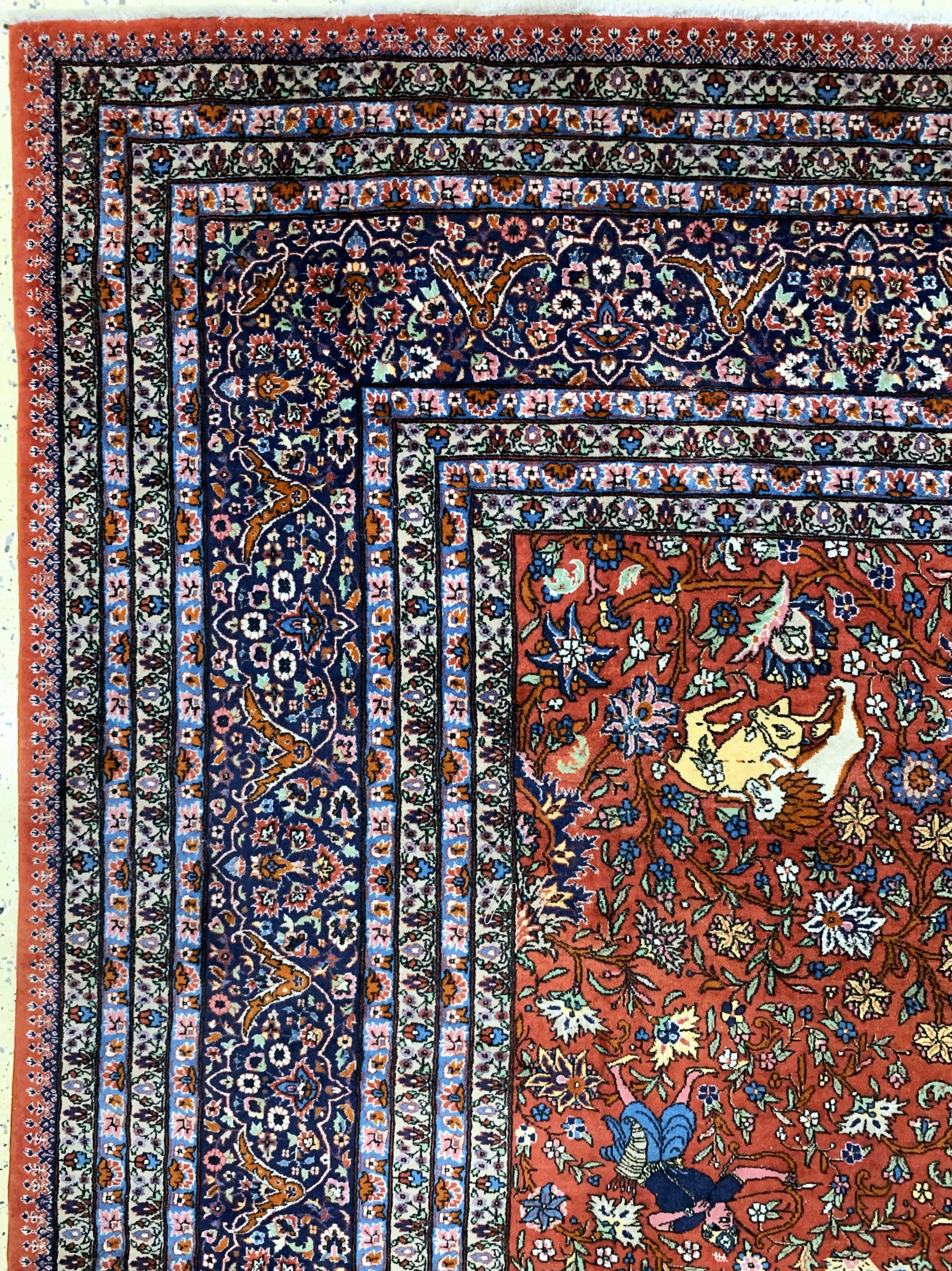 Detail d: Täbriz fein, Persien, Mitte 20.Jhd, Korkwolle auf Baumwolle, ca. 425 x 310 cm, EHZ: 1-2