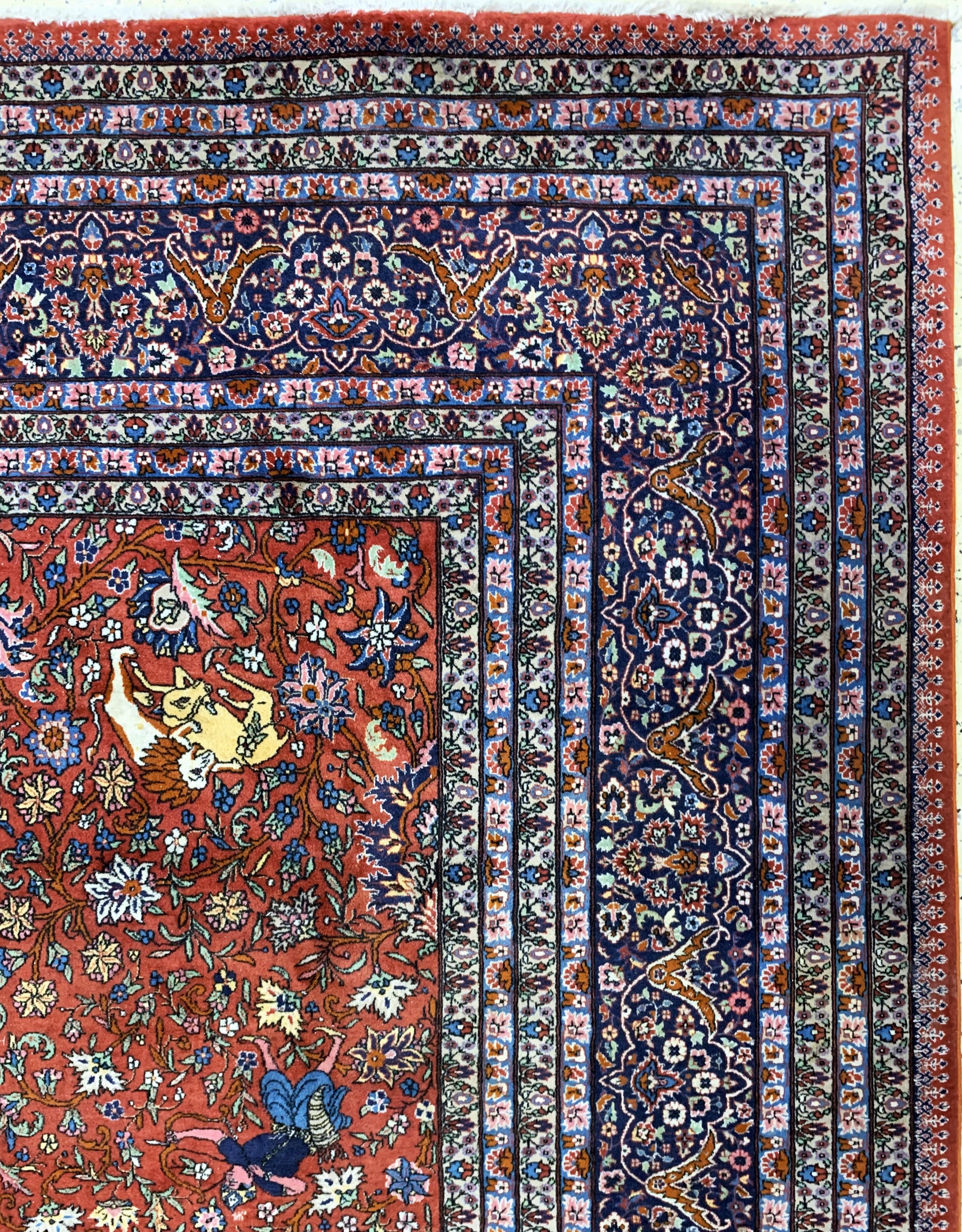 Detail e: Täbriz fein, Persien, Mitte 20.Jhd, Korkwolle auf Baumwolle, ca. 425 x 310 cm, EHZ: 1-2