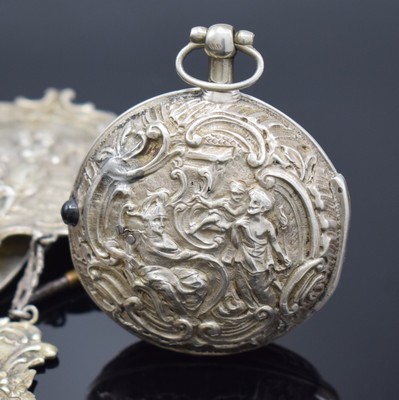 26926776a - HENRY BOURN Spindeltaschenuhr in Silber mit Chatelain, London lt. Hallmark 1812, grav. ...