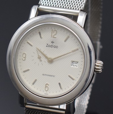 26926777a - ZODIAC Herrenarmbanduhr in Stahl, Schweiz um 1995, Automatik, neutr. Stahlband, Boden m. ...