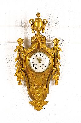 Image 26926781 - Kartelluhr, Frankreich um 1890, Bronze, vergoldet, im Empirestil, Vasenbekrönung, ...