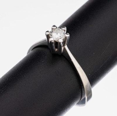 Image 14 kt Gold Brillant-Ring, WG 585/000, Brillant ca. 0.25 ct Weiß/p, RW 58, ca. 2.7 ...