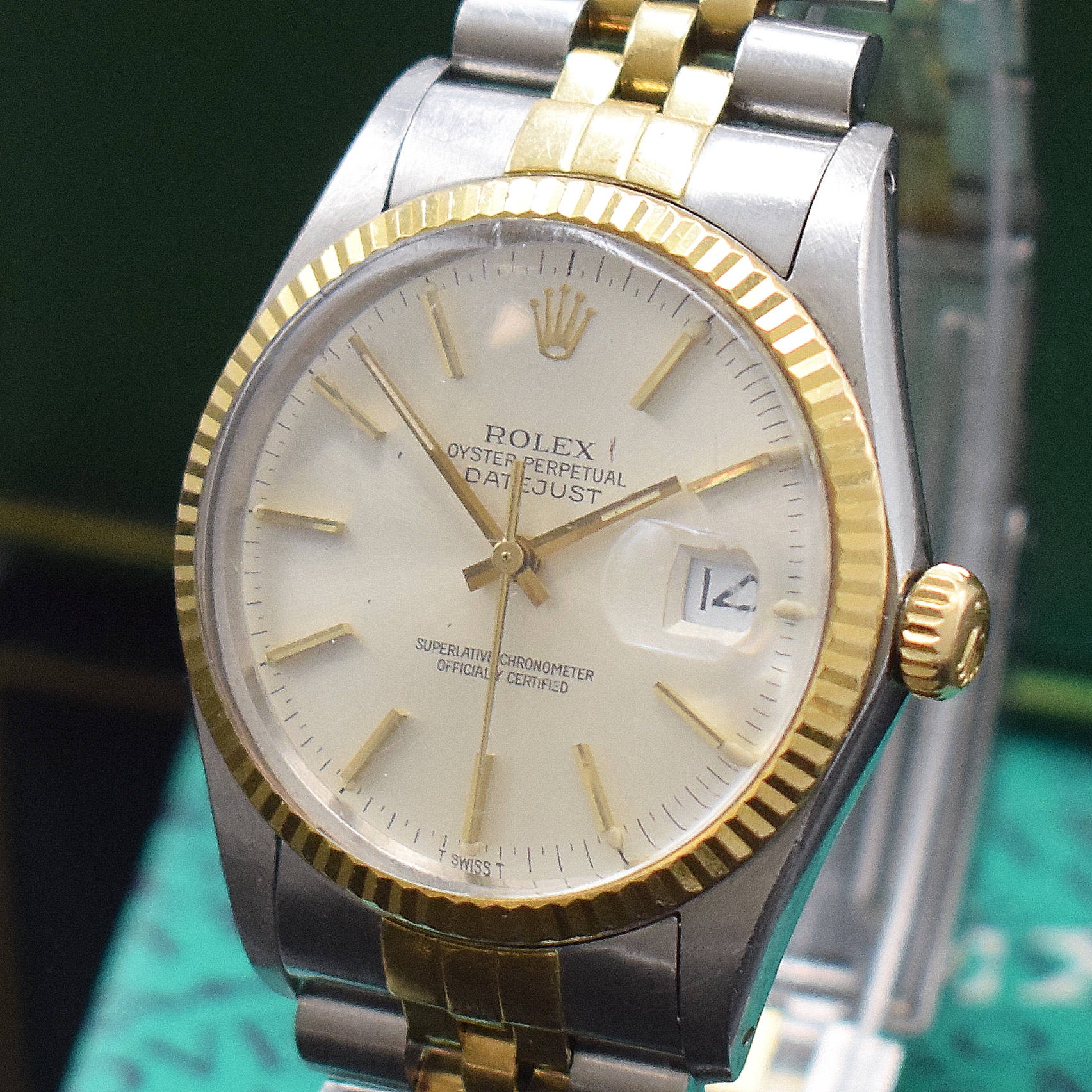 Detail a: ROLEX Datejust Herrenarmbanduhr in Stahl/Gold Referenz 16013, Schweiz um 1984, Automatik, Boden und Krone verschr., ab Herst. wasserd., Jubileeband ...