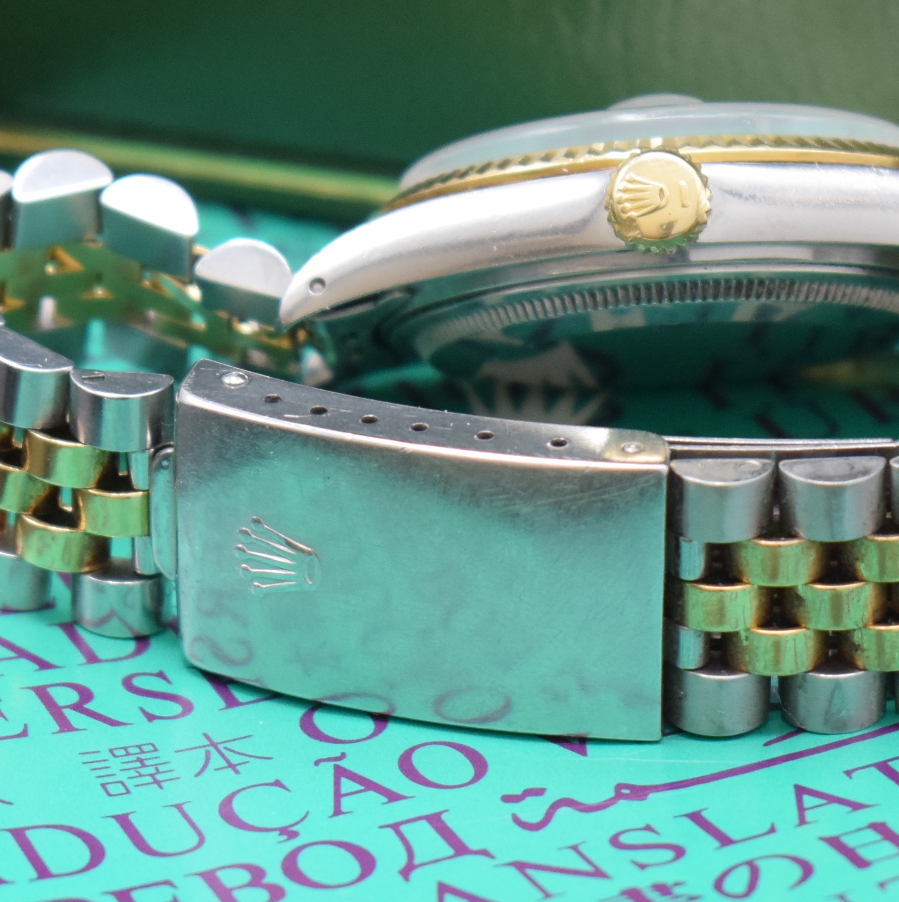 Detail b: ROLEX Datejust Herrenarmbanduhr in Stahl/Gold Referenz 16013, Schweiz um 1984, Automatik, Boden und Krone verschr., ab Herst. wasserd., Jubileeband ...