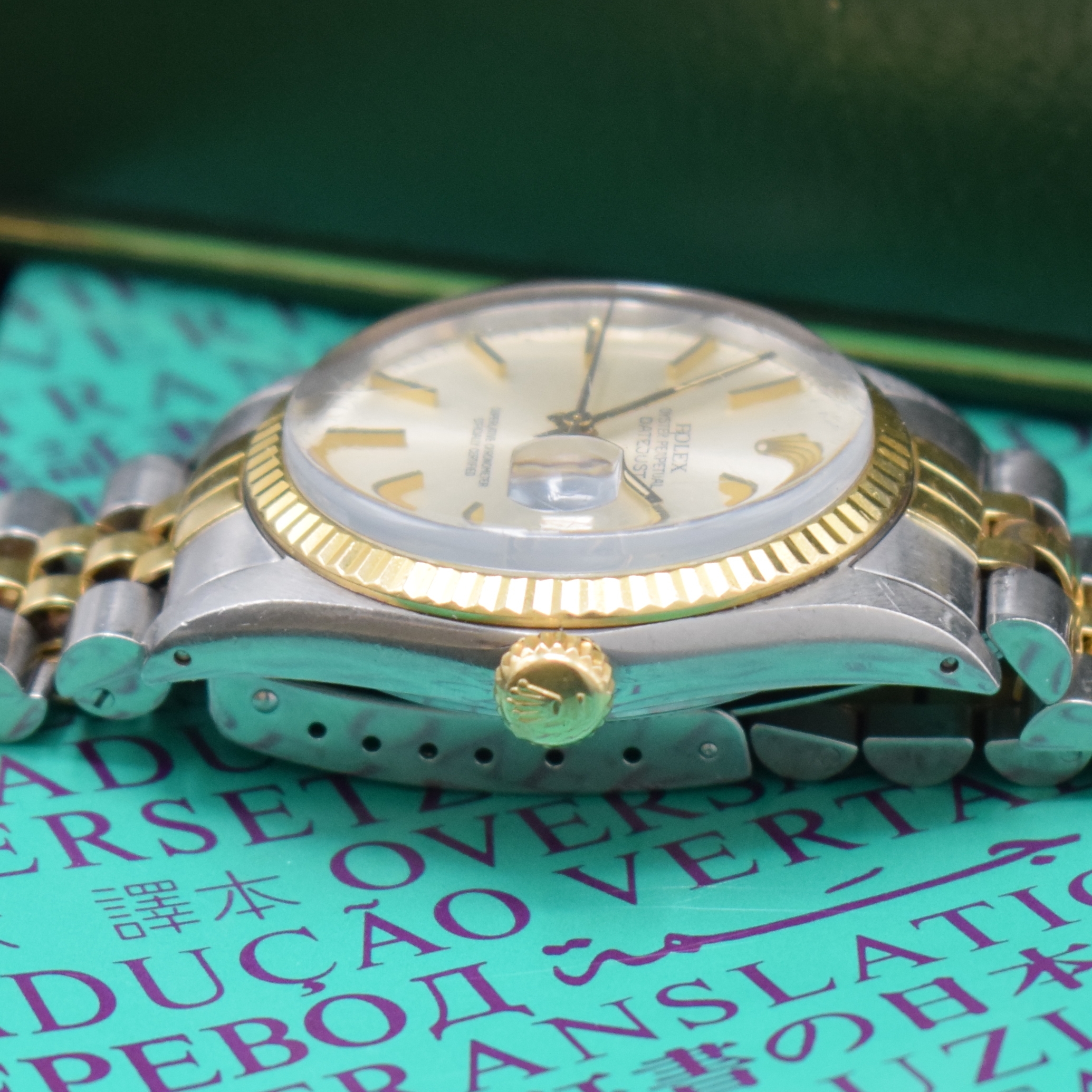 Detail c: ROLEX Datejust Herrenarmbanduhr in Stahl/Gold Referenz 16013, Schweiz um 1984, Automatik, Boden und Krone verschr., ab Herst. wasserd., Jubileeband ...