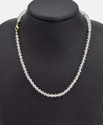 Image 14 kt Gold Bergkristall-Collier, Idar-Oberstein um 1900, GG 585/000, ...