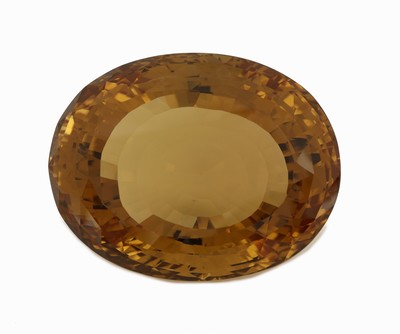 Image Großer ovalfacett. Rauchquarz ca. 1125.3 ct, 55.4 x 71.2 x 41.5 mm, mit Zertifikat ...