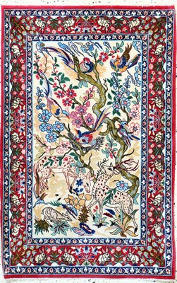 Image Esfahan fein, Persien, Mitte 20.Jhd, Korkwolle mit und auf Seide, ca. 110 x 70 cm, EHZ: ...