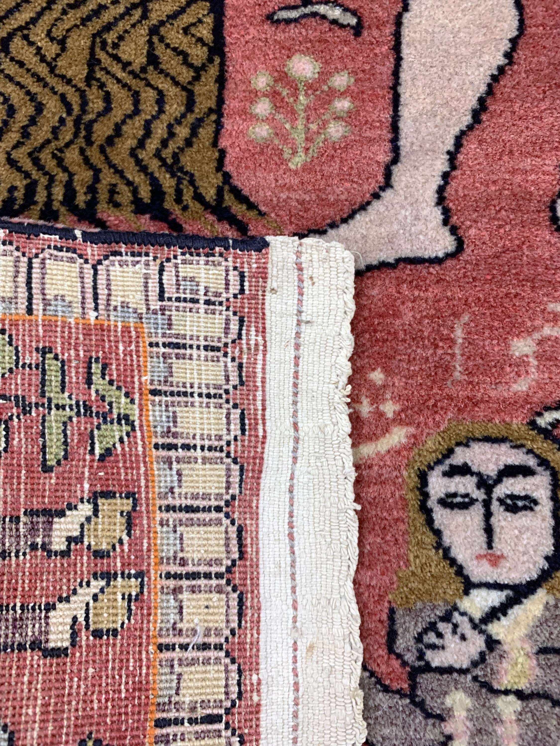 Detail d: Gholtogh alt, Persien, Mitte 20.Jhd, Wolle auf Baumwolle, ca. 115 x 72 cm, EHZ: 2