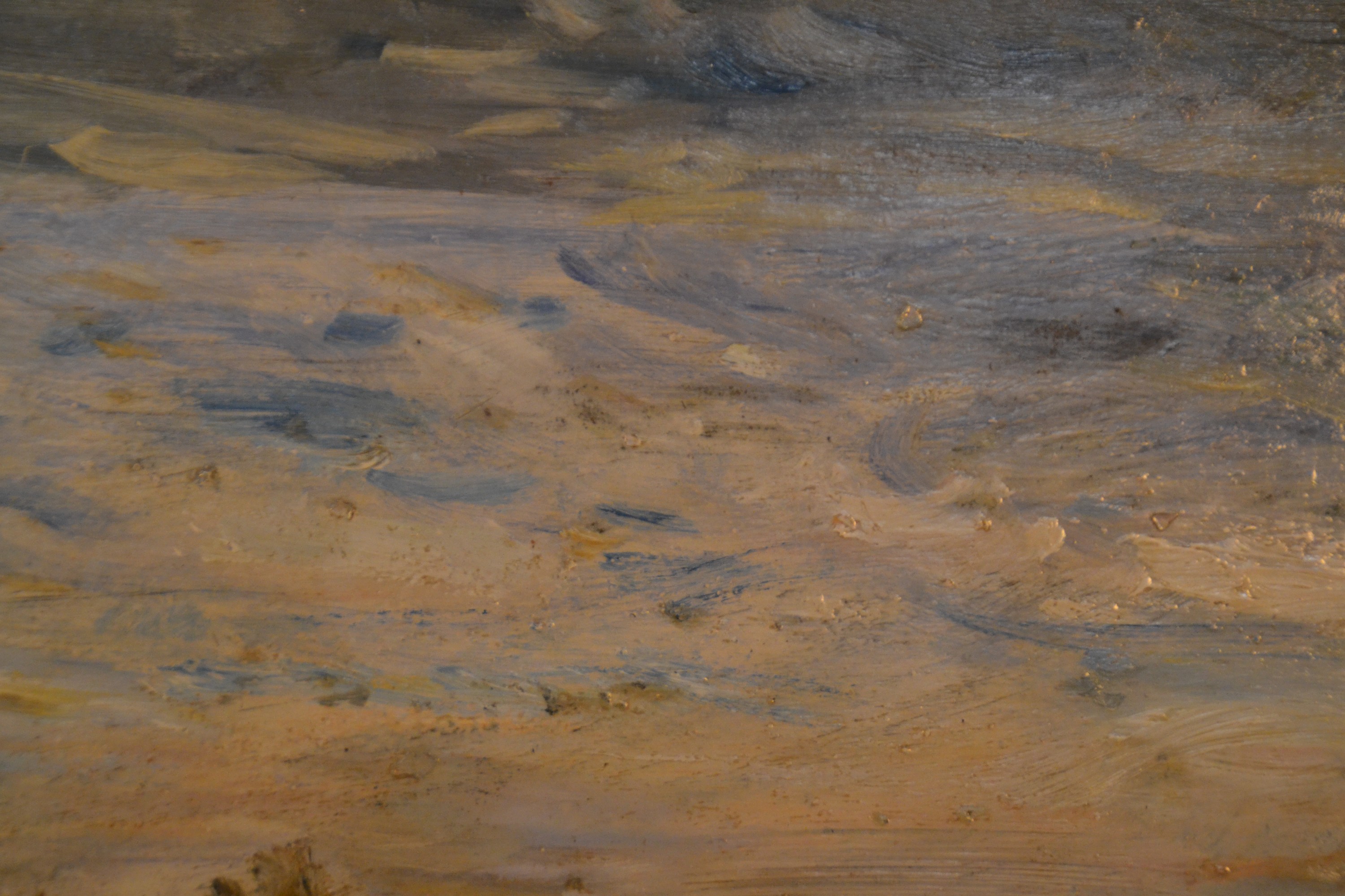 Detail c: Max Slevogt, 1869 Landshut-1932 Leinsweiler, "Baumwipfel bei Neukastel", 1930/31, Öl/ Hartfaserplatte, rechts unten signiert, 38x54,5 cm, ...