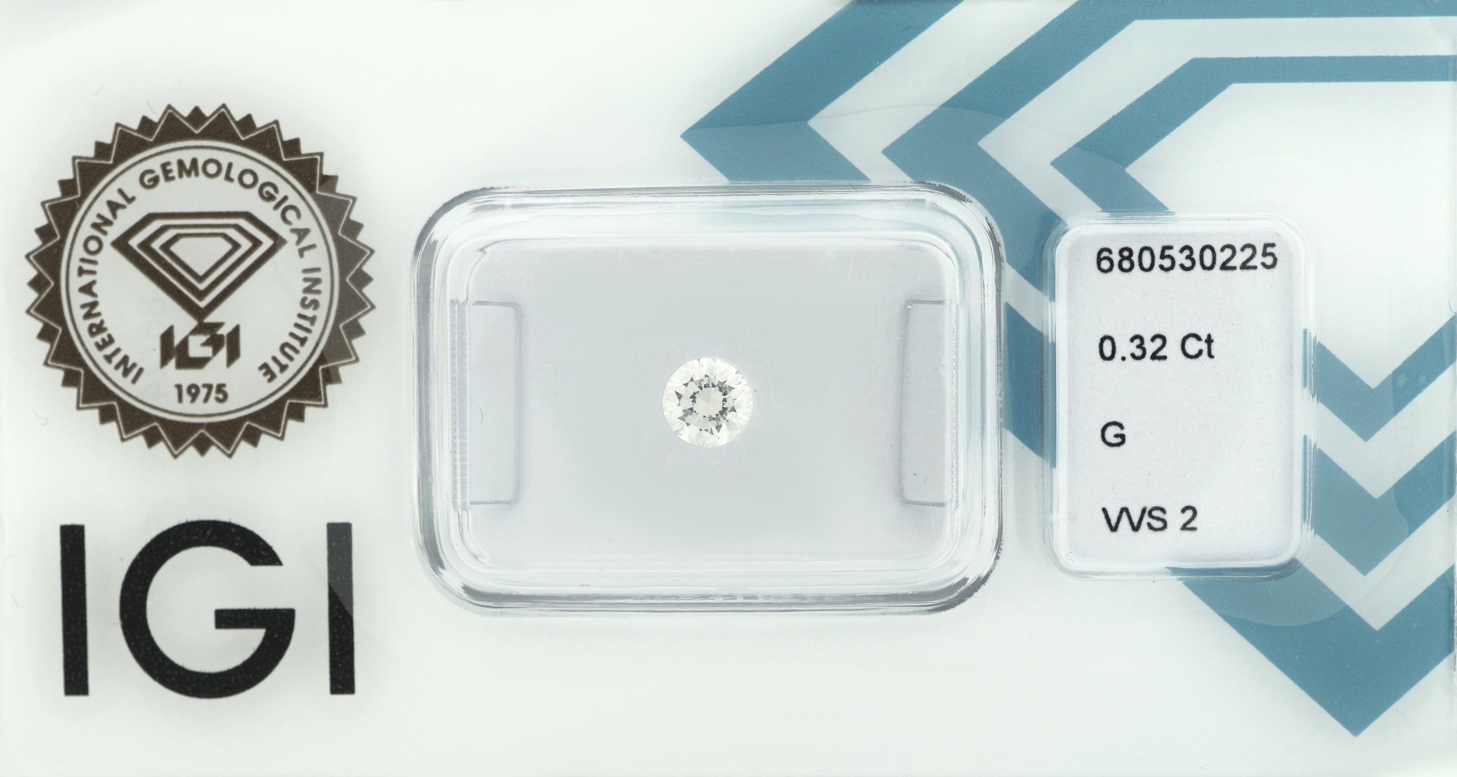 Loser Brillant 0.32 ct, feines Weiß (G)/vvs2, eingeschweißt mit IGI-Expertise