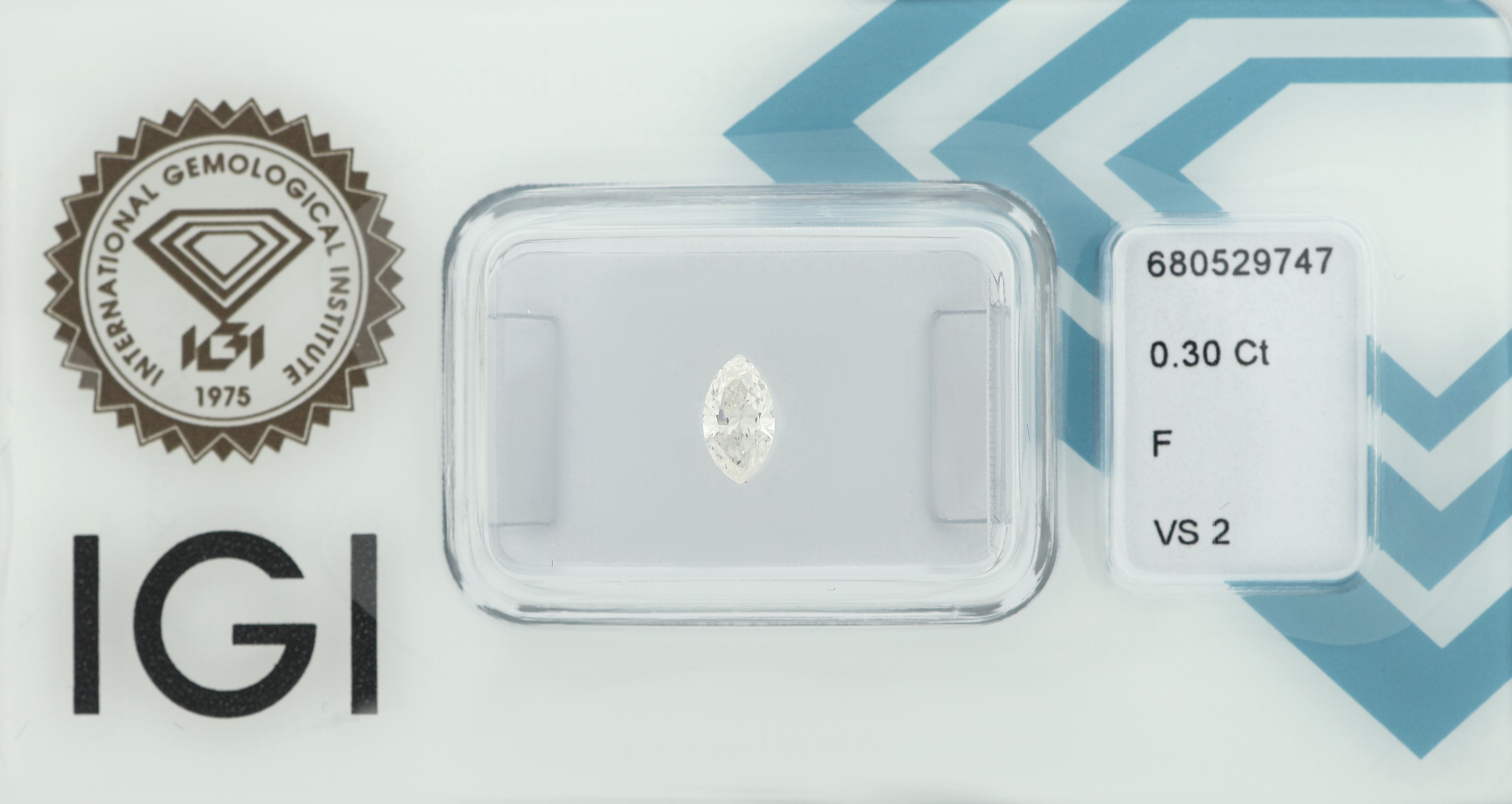 Loser Brillant 0.30 ct, feines Weiß+ (F)/vs2, eingeschweißt mit IGI-Expertise