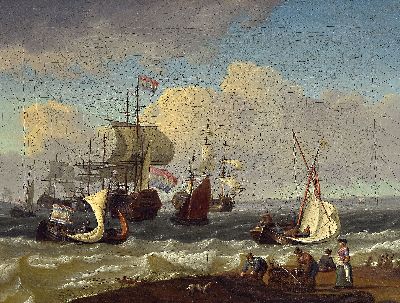 Image 26928722 - Zuschreibung: Abraham Storck, 1635 Amsterdam-1708 ebenda, Fischerboote und Segelschiffe ...