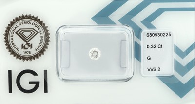 Image Loser Brillant 0.32 ct, feines Weiß (G)/vvs2, eingeschweißt mit IGI-Expertise ...