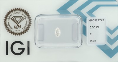 Image Loser Brillant 0.30 ct, feines Weiß+ (F)/vs2, eingeschweißt mit IGI-Expertise ...
