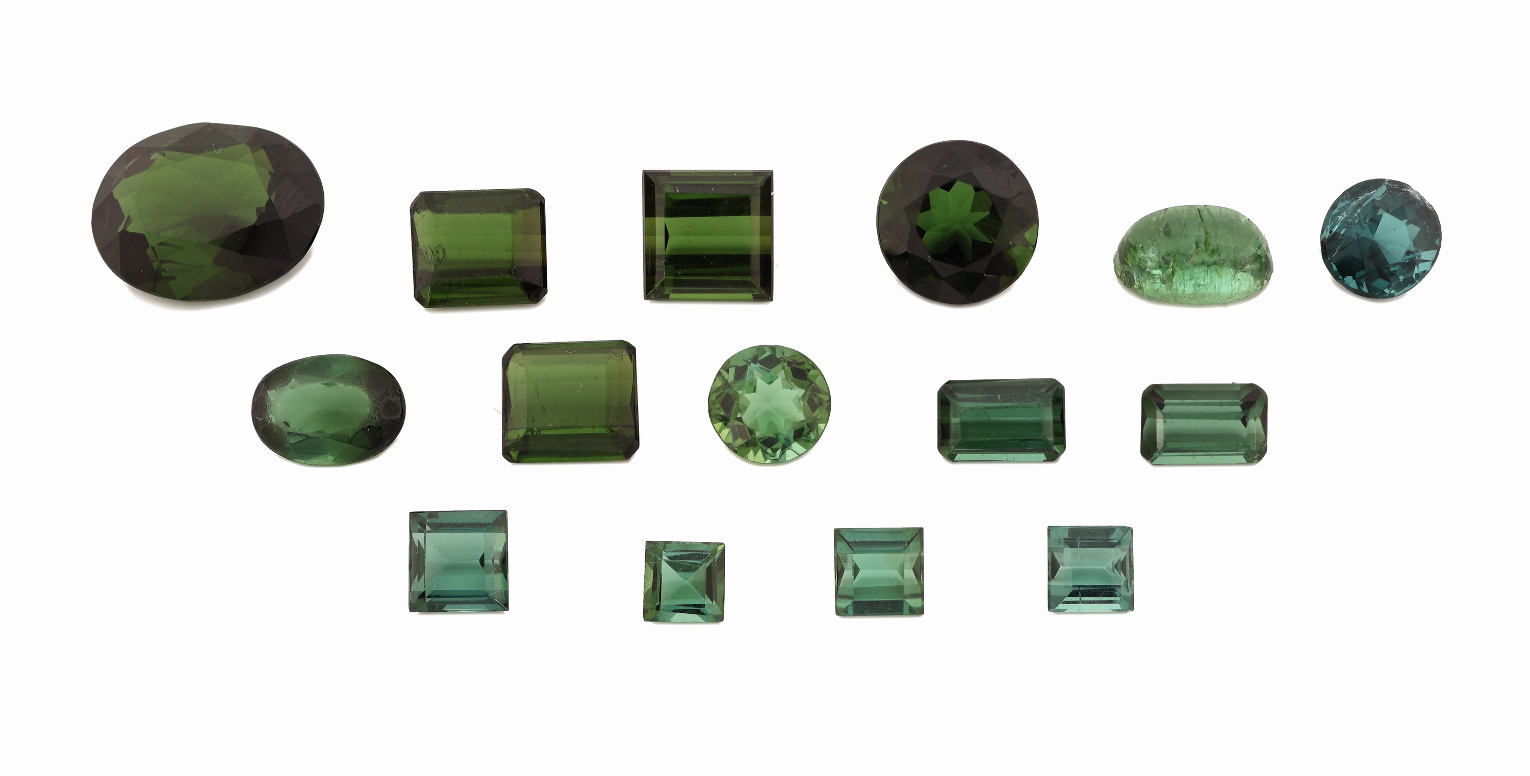 Lot lose Turmaline, zus. ca. 16.69 ct, versch.Farbnuancen, Schliffformen und Größen