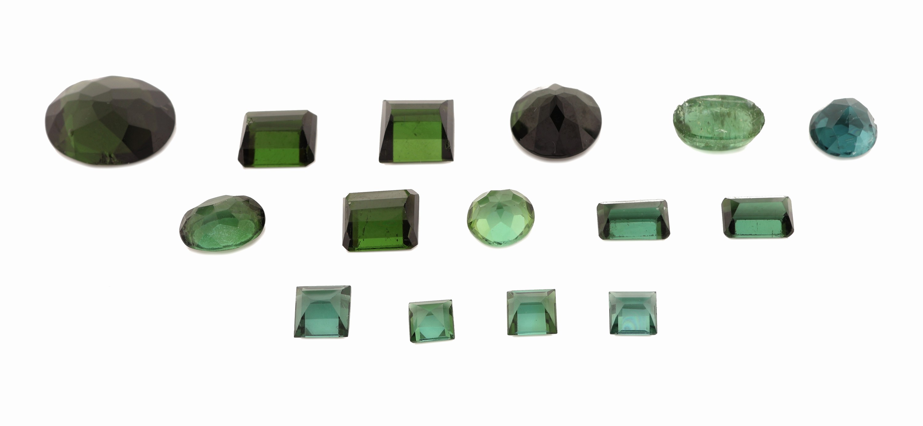 Detail a: Lot lose Turmaline, zus. ca. 16.69 ct, versch.Farbnuancen, Schliffformen und Größen