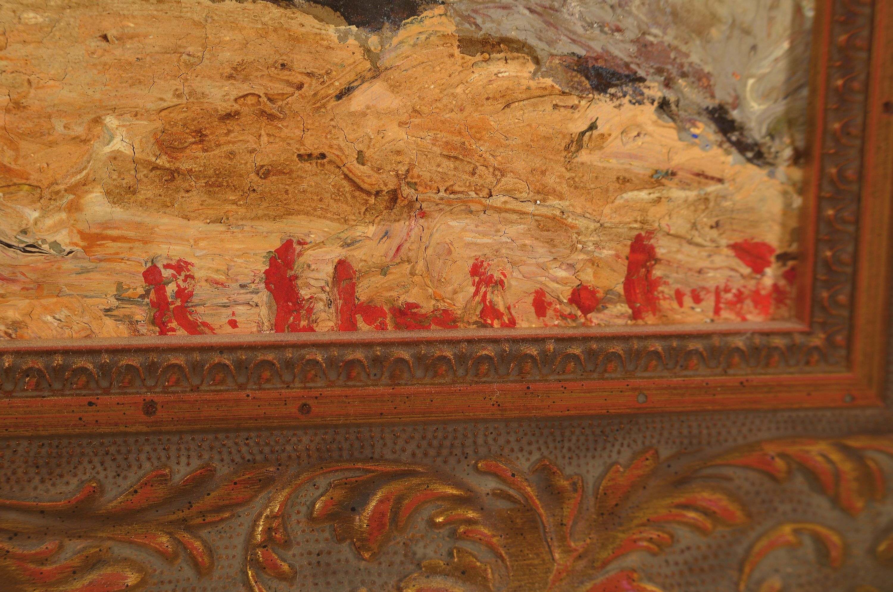 Detail l: Rudolf Schweitzer-Cumpana, 1886-1975, Stadtansicht, Öl/Malkarton, expressive Malerei mit pastosem Farbauftrag, rechts unten signiert, ca. 34x43cm, ...