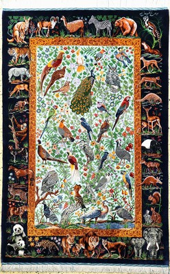 Image 26928824 - Ghom Seide Sehr fein Persien, signiert"Sadeghzadeh", Neu, reine Naturseide, ...