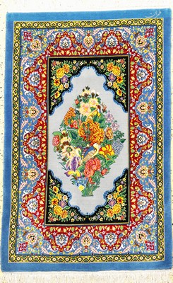 Image 26928838 - Teheran Kork fein signiert, Persien, Neu, Korkwolle auf Seide, ca. 120 x 80 cm, ca. ...