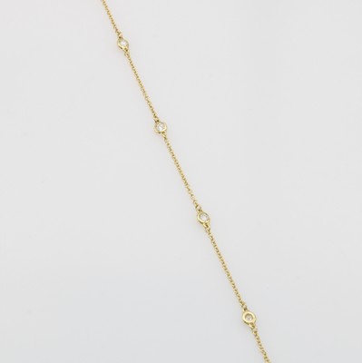 Image Armband mit Brillanten, GG 750/000, 5 Brill.zus. ca. 0.20 ct Weiß/si-p, L. ca. 17 ...