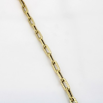 Image Armband im Paperclipmuster, GG 585/000, Glieder gekordelt, B. ca. 7 mm, L. ca. 19 cm