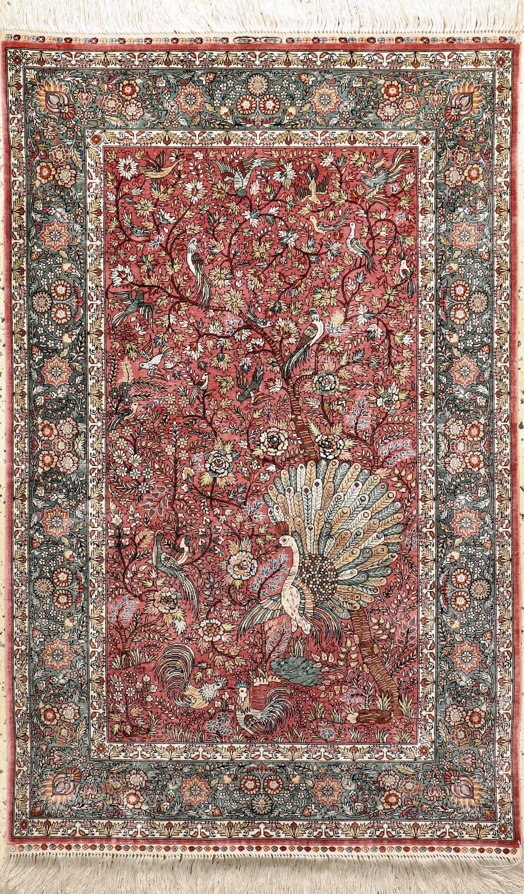 Hereke Seide fein, China, Ende 20.Jhd., reine Naturseide, ca. 120 x 78 cm, ca. 1,0 Mio. Kn/qm, EHZ: 1-2