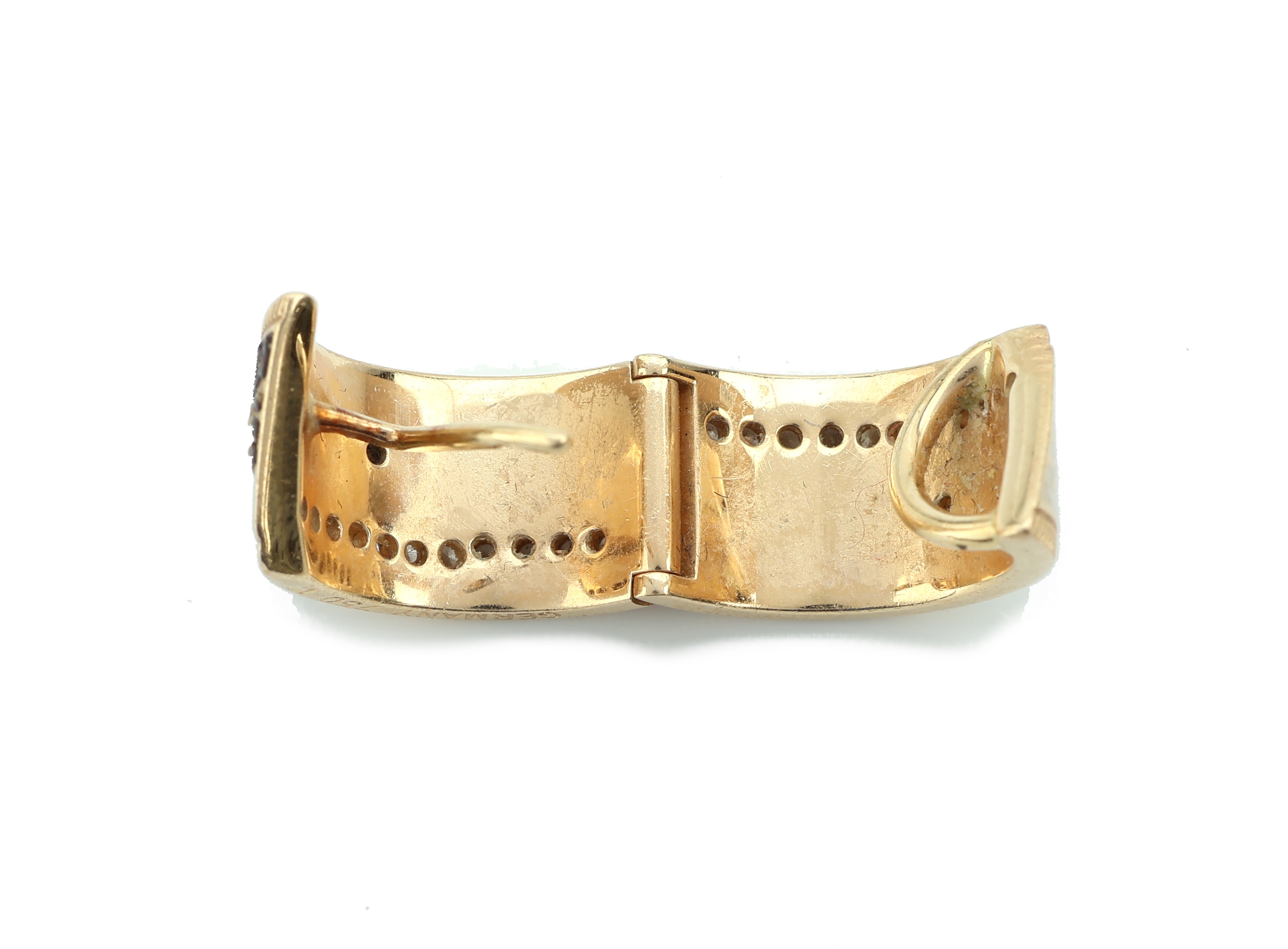 Detail c: Paar 18 kt Gold WELLENDORFF Brillant- Ohrcreolen mit Email, GG 750/000, "Schokotwist", schokobraun und cremefarb. emaill., 48 Brillanten ...