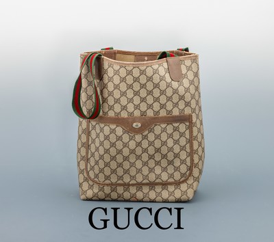 Image 26929961 - GUCCI GG Monogram Ophidia Sherry Line Tote Bag, braun/beigefarb. Canvas mit Supreme ...