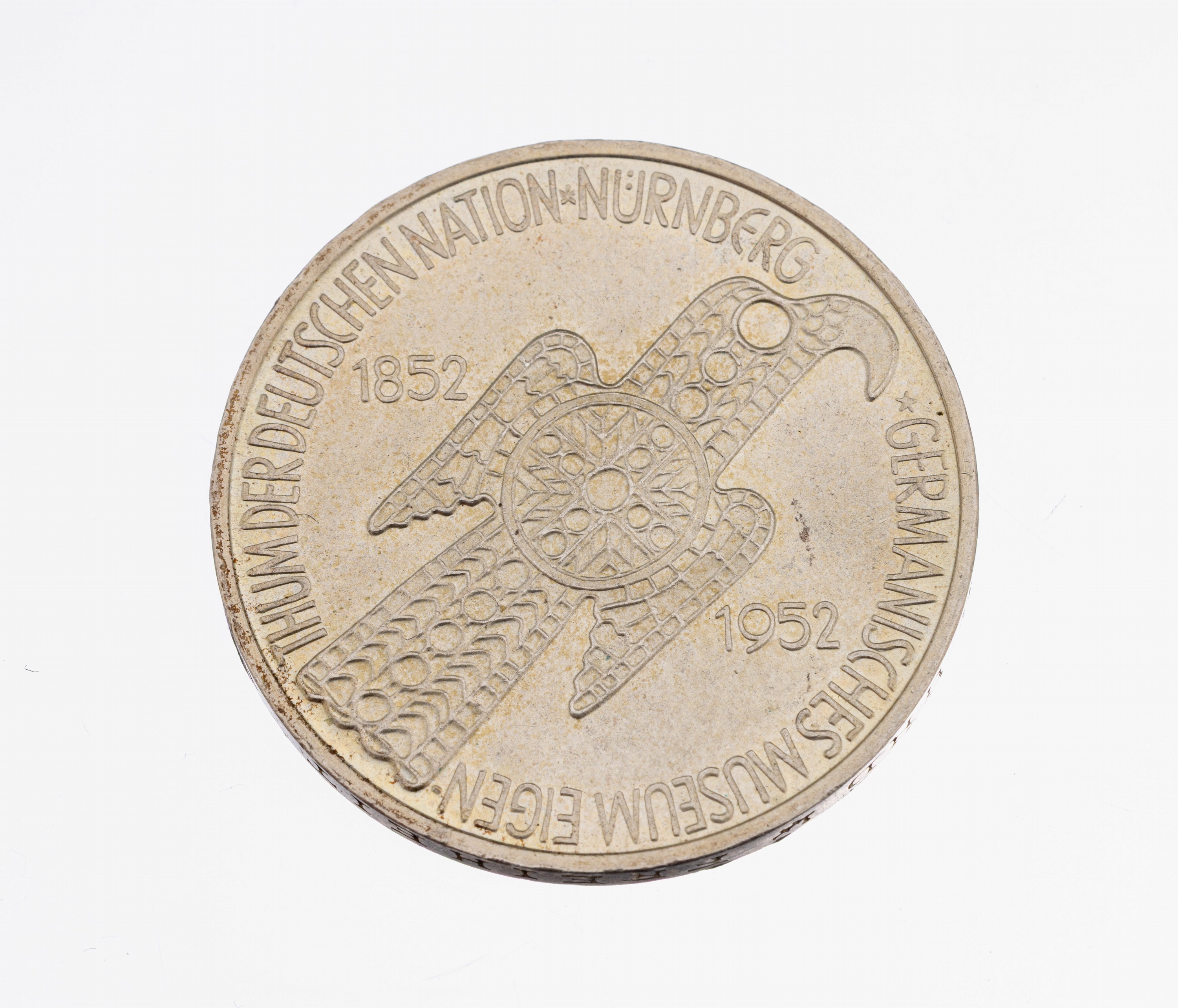 Silbermünze 5 Mark, Deutschland, 1952, Germanisches Museum Nürnberg