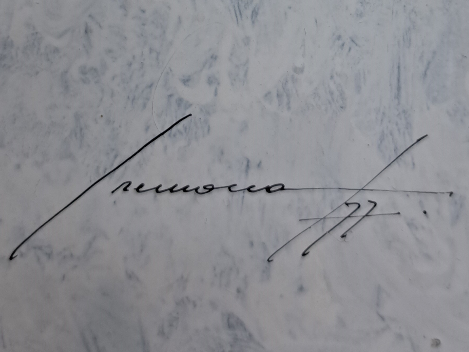 Detail m: Emanuel Vincent "Emvin" Cremona, 1919-1987 Valletta, Malta, Aquarell/Tusche auf Papier, Figurenstaffage vor Kirchenbau, wohl Kathedrale von ...