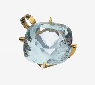 Image 26930023 - 14 kt Gold Aquamarin-Anhänger, GG 585/000, facett. Aquamarin ca. 16.0 ct, ca. 3.3 ...