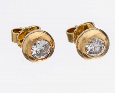 Image 26930041 - 14 kt Gold Brillant-Ohrstecker, GG 585/000,2 Brillanten zus. ca. 0.80 ct Weiß/si, ...