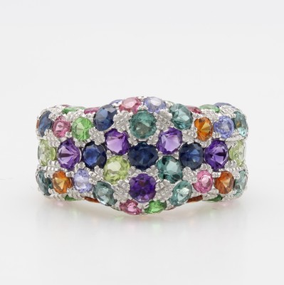 Image Ring mit Farbsteinen, WG 585/000, Amethyste, Saphire, Peridots, Turmaline, Mandarinen- ...