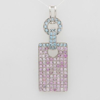 Image Anhänger mit Aquamarinen und Spinellen, WG 750/000, Aquam. zus. ca. 0.90 ct, ...