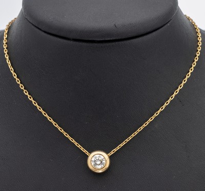 Image 26930243 - 18 kt Gold Brillant-Anhänger, GG 750/000, 1Brillant in Zargenfassung ca. 1.10 ct ...