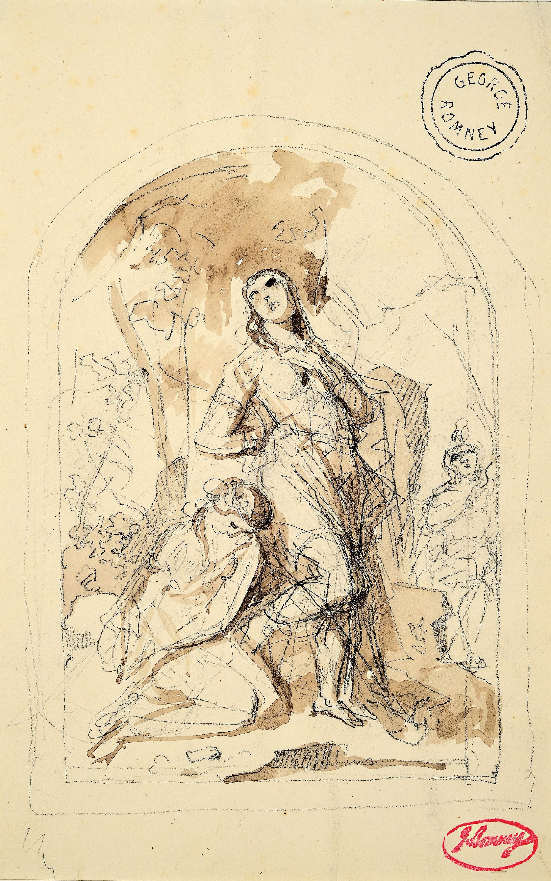 Image 26930411 - George Romney, 1734-1802, Figuren, Bleistift und Aquarell auf Papier, rechts unten ...