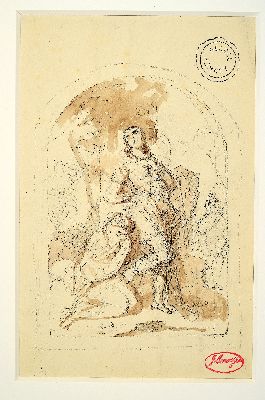 26930411k - George Romney, 1734-1802, Figuren, Bleistift und Aquarell auf Papier, rechts unten ...